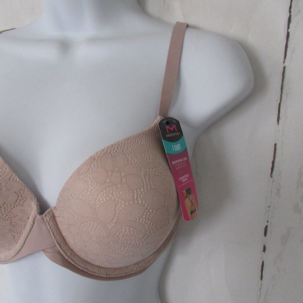 New Maidenform T Shirt Bra 32D Beige Tan Convertible Underwire DM7543 - Picture 6 of 6